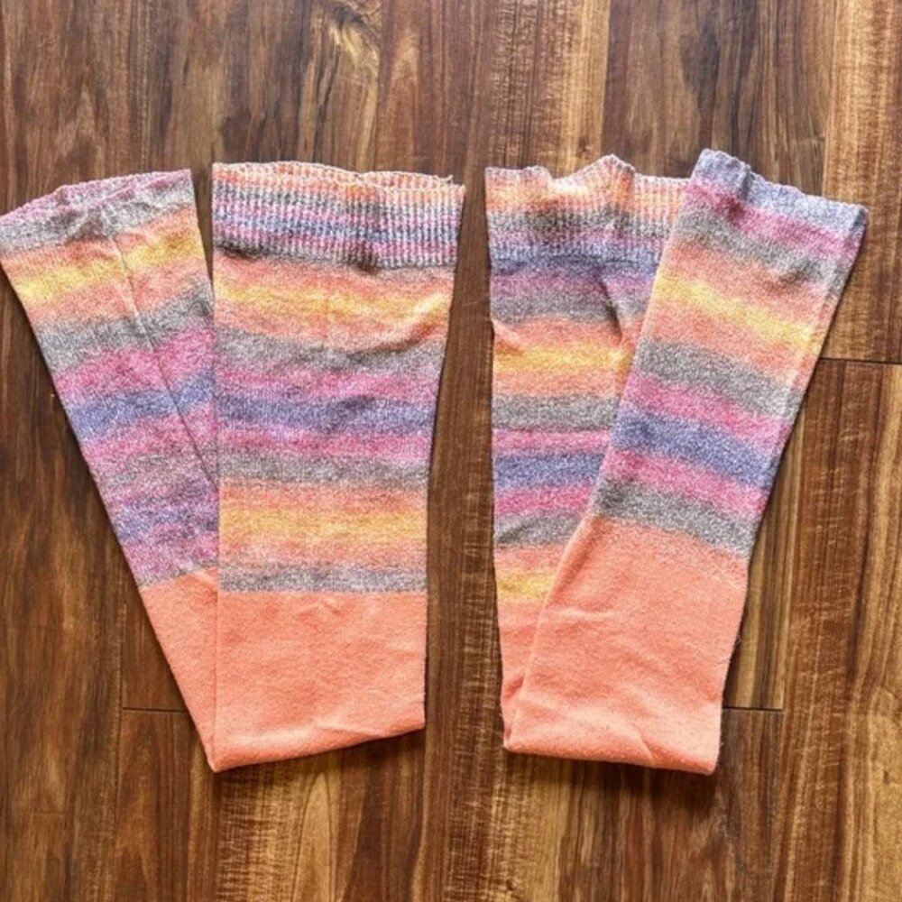 Malakov brand full length ballet Colorful Striped Leg Warmers like rubia wear